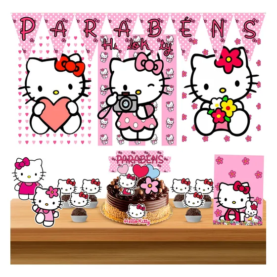 Kit Festa Hello Kitty - Só Um Bolinho 35pçs