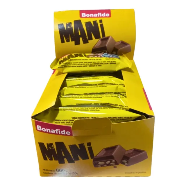 Bonafide Mani Tableta 30gr - Pack X 20 Unidades