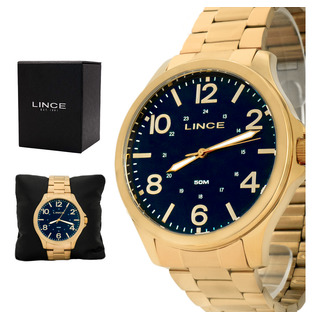 Relógio Masculino Lince Casual Dourado Original Garantia Relógio Masculino Lince Casual Dourado Original Garantia