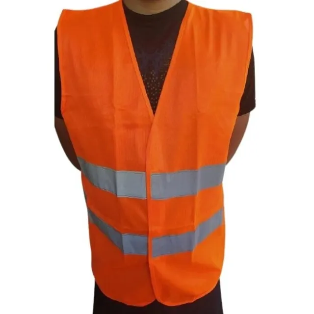 Chaleco Vial Anaranjado Con Cintas Irisdiscentes  L Y Xl 