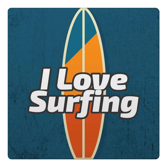 I Love Surfing Beach Design 2 Posavaso Ceramica 4x4 Inc