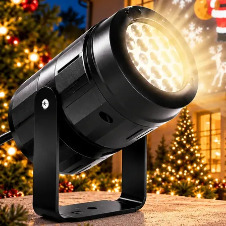 Projetor Natalino Imagens 3d Refletor Holográfico Natal 110/220v Kit 2 Preto Branco-neutro