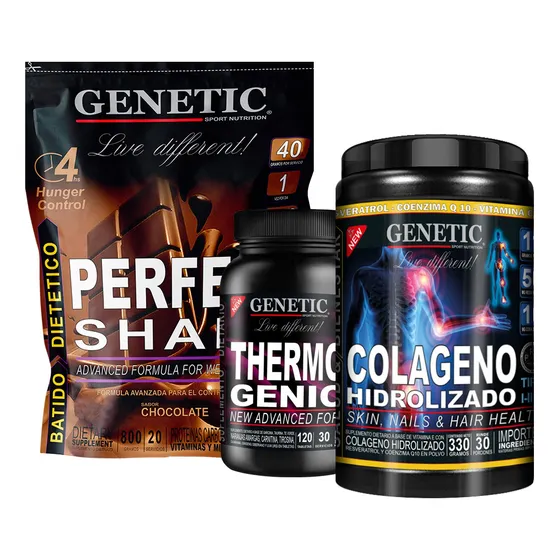 Colageno + Batido Perfect Shake Quemador Thermogenic Genetic