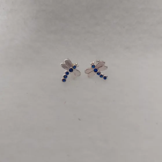 Aretes Libelula Y Oso De Plata
