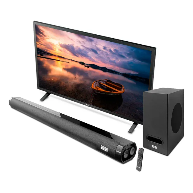 Barra de Sonido Profesional Bluetooth Teatro en casa RMS 380W 6 vias Subwoofer 6.5 Armony Steelpro Color Negro