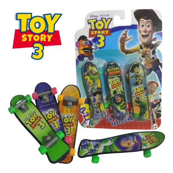 Blíster De 3 Mini Patinetas Toy Story 3 De Dedos Full Color