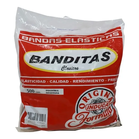 Banda Elastica Bandita 500 Grs Bolsa Larga Fina 10cm 40mm Marrón Claro