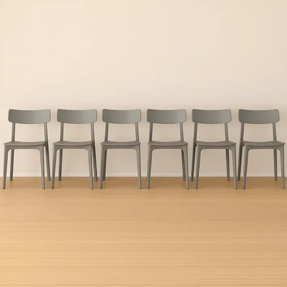 Silla Comedor Cocina Plastica Apilable Modelo Rio Pack 6 Estructura De La Silla Gris