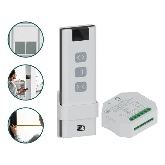 Módulo Relé Cortina C/controle Wi-fi Weg Home Alexa Google Cor Branco