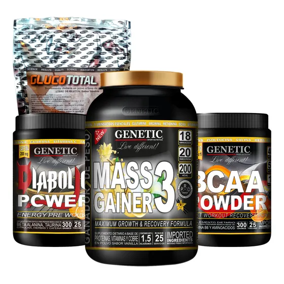 Fuerza Energía Pre Post Entreno Gainer Diabolic Bcaa Genetic