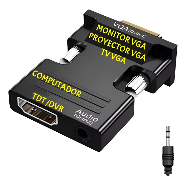 Adaptador Convertidor Hdmi A Vga - Hdmi Hembra / Vga Macho