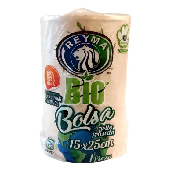 Bolsa En Rollo Poliseda Biodegradable Reyma 15x25 Cm