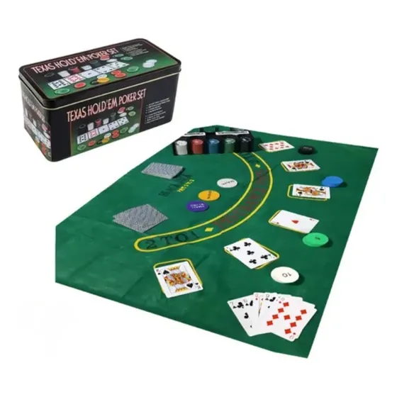 Póker Set Texa's Hold'em Cartas Fichas Casino