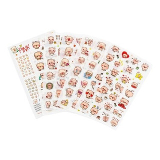 Set 6 Planillas D Stickers Pvc Puerquito Pink Piglet Journal Set 6 Planillas D Stickers Pvc Puerquito Pink Piglet Journal