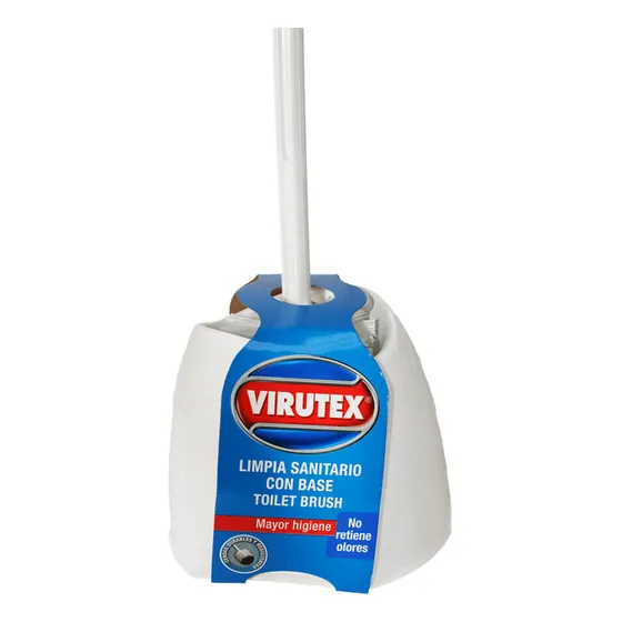 Set Escobilla Y Base Para Limpiar El Baño Blanco