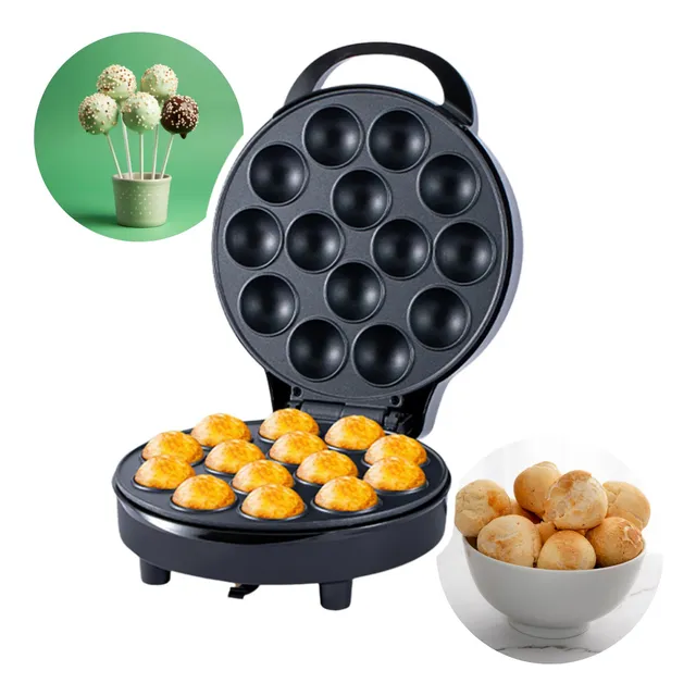 Máquina Cake Pop Antiaderente Bolinho Pão De Queijo Redondo