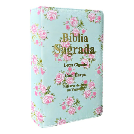 Biblia Letra Gigante Luxo Popular - Floral Verde - Com Harpa Biblia Letra Gigante Luxo Popular - Floral Verde - Com Harpa