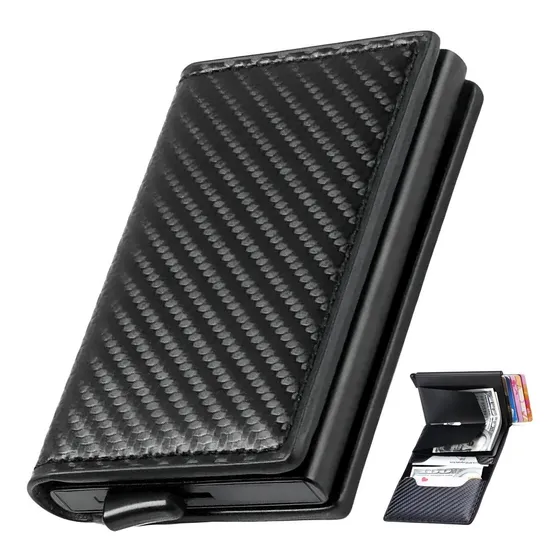 Billetera Tarjetero Antirrobo Rfid Anti Clonación Hombre Muj