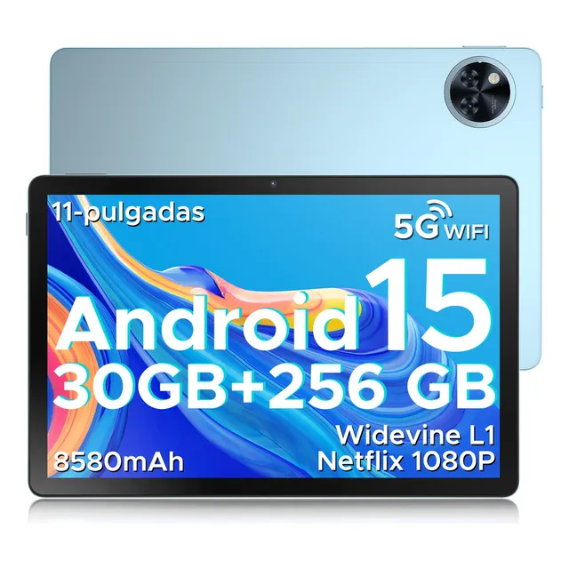 Doogee U11 Pro Android 15 Wifi Tablet 30 GB RAM+256 GB Rom 8580 mAh With 3.5mm/Support Widevine L1/Support Functions of Navigation and Fm
