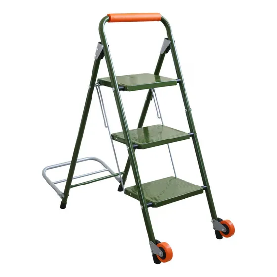 Carro Escalera Plegable 3 Peldaños 1.05m Bauker Color Verde