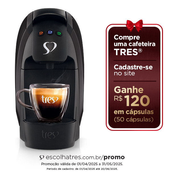 Cafeteira Espresso Luna Preta 127v - Tres 3 Corações Cafeteira Espresso Luna Preta 127v - Tres 3 Corações