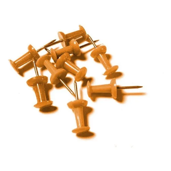 45 Tachuelas Chinche Decorativo Oficina Estuche Colores 7212 Color Naranja