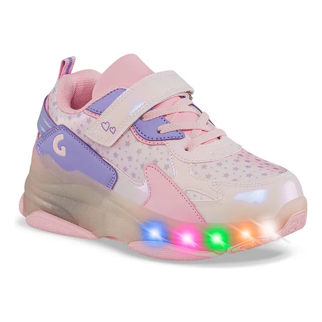 Tenis Patines Luces Grade Rosa Para Niña Los Gomosos