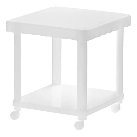 Mesita Cuadrada Italhome Con Ruedas Color Blanco