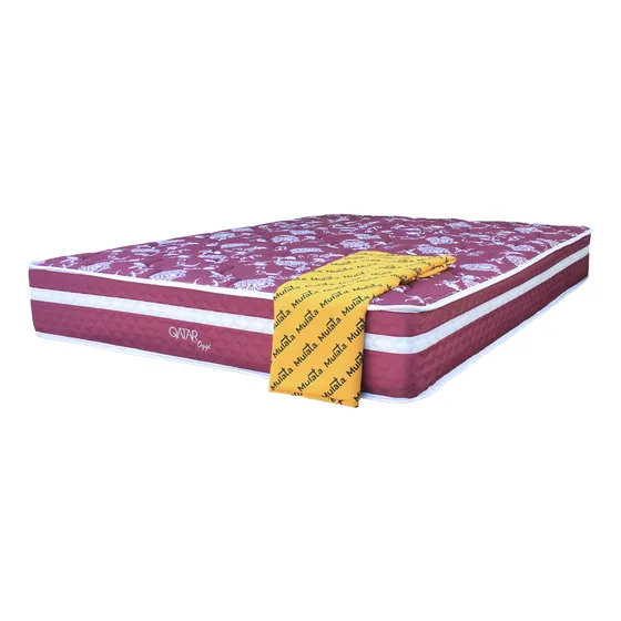 Colchón 2 Plazas Mulata Qatar 138x188x24 Cm, Espuma Eps, Soporte Adaptable, Elegante Tela Jacquard, Acolchado Suave, Base Antideslizante, Firmeza Óptima, Ideal Para Descanso Sin Interrupciones