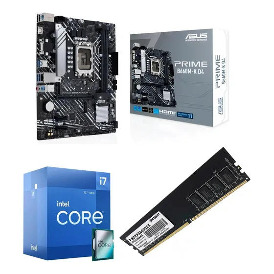 Combo Asus Prime B660m-k-d4 Intel I7- 12700 16gb 3200 Color Negro