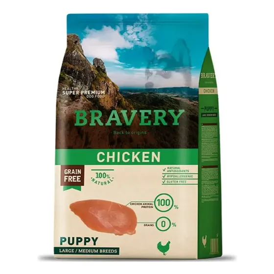 Bravery Perro Chicken Cachorro Large/medium 12 Kg