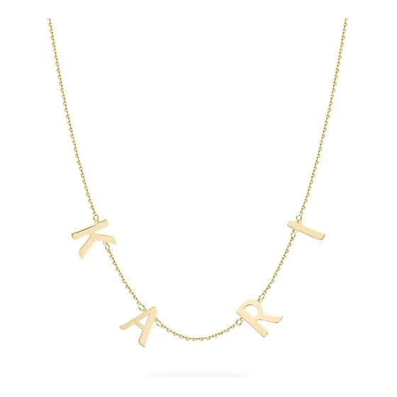 Collar De Cadena Con Nombre Personalizado Oro 10k Abba Joyas