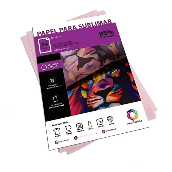 Papel Sublimacion A4 Premium Secado Rapid 100g Resma P/epson Blanco
