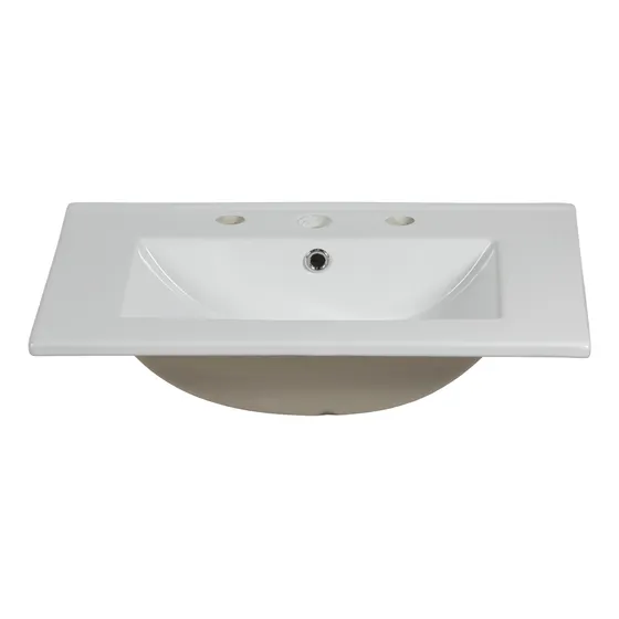 Mesada De Loza Maral Blanco Bacha Sanitario Vanitory 70x46cm