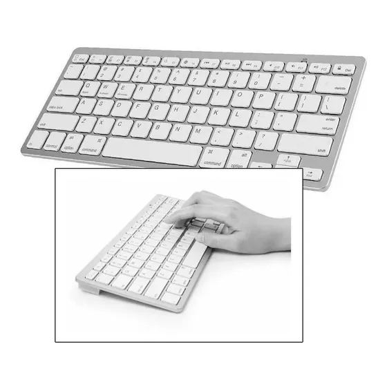 Teclado Bluetooth Universal Computador Note Celular Console Cor De Teclado Branco Idioma Português Brasil