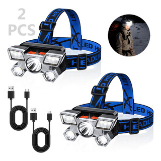 2pcs Lámpara Cabezas Recargable Usb 5 Led Lampara Minera 2pcs Lámpara Cabezas Recargable Usb 5 Led Lampara Minera