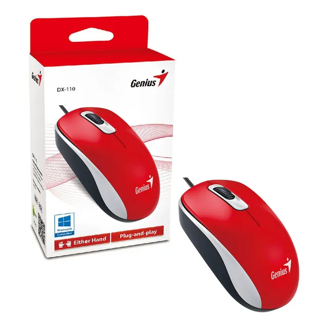 Mouse Genius Dx-110 Usb Optico 1000 Dpi Red