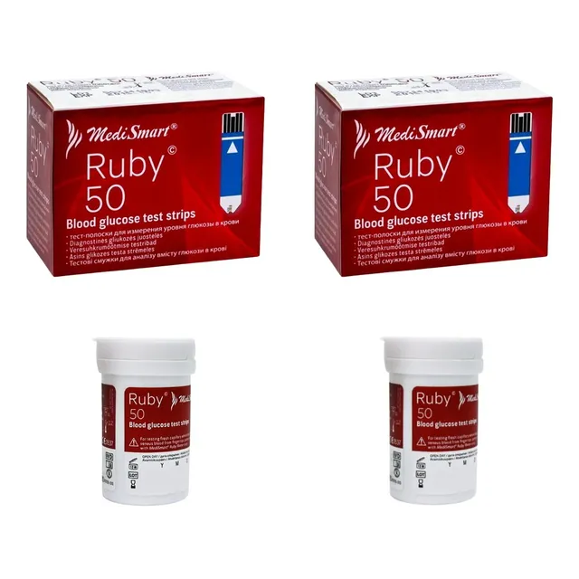 Tiras Reactivas Para Glucómetro Ruby - Caja Con 100 Pruebas