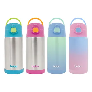 Garrafa Térmica Infantil Inox 400ml Parede Dupla Canudo Buba Garrafa Térmica Infantil Inox 400ml Parede Dupla Canudo Buba