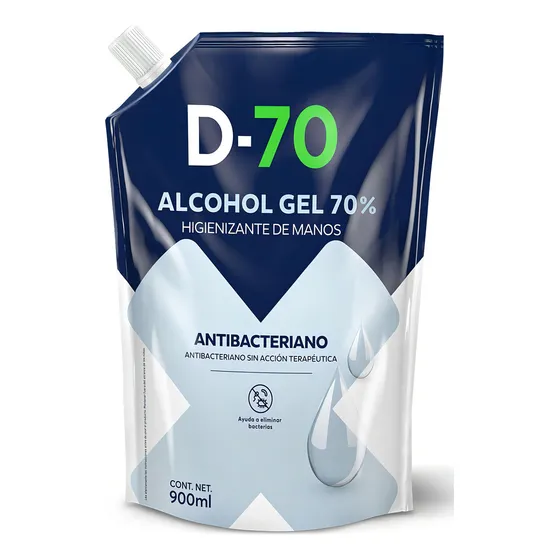 Alcohol Gel D-70 Al 70% En Doypack Con Dosificador Igenix 900ml