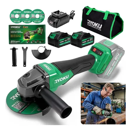 Lixadeira Brushless Esmerilhadeira Angular 8000rpm 125mm Verde-musgo 127/220v