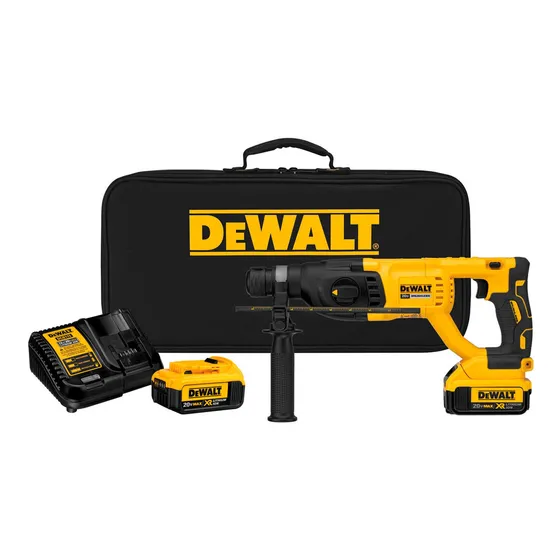 Rotomartillo electroneumático DeWalt DCH133M2-B2 inalámbrico amarillo y negro con 1.6kW de potencia 220V