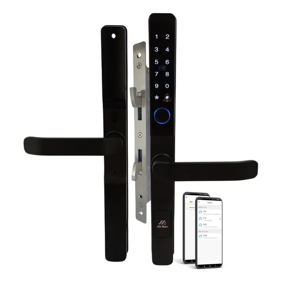 Fechadura Digital Perfil Fino Aluminio  Porta Giro Pivotante
