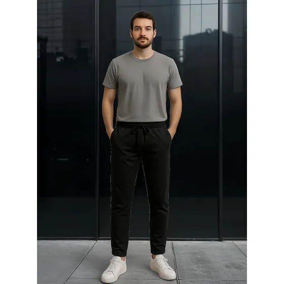 Jogger Hombre Microfibra Anclot J&j Babucha Deportiva Negro