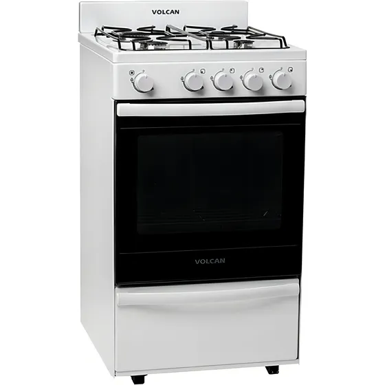Cocina Volcan 144 50cm Multigas 4 Hornallas Blanco