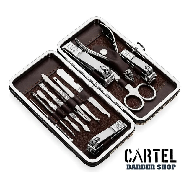 Kit Cortador De Unha Portátil Estojo Alicate Manicure 12 Pç - Desencravador De Unha Manicu...