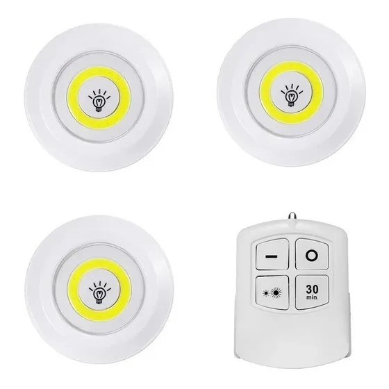 Set 3 Luz Led Inalambricas Portatil Control Remoto Dimer Xl