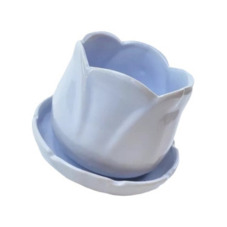 Maceta Chica Forma De Tulipán Con Plato Maceta Chica Forma De Tulipán Con Plato
