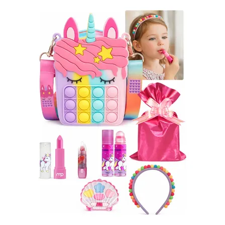 Maquiagem Infantil Com Bolsa Pop It Ganha Embalagem Presente