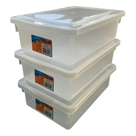 Kit 3 Caixas Organizadoras Com Tampa 5 Litros Pleion Transparente